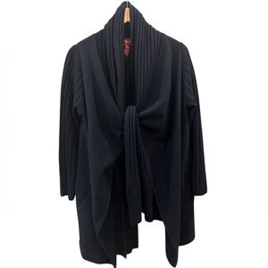 Olsen Open Front Waterfall Shawl Collar - Wrap Scarf Wool Cardigan